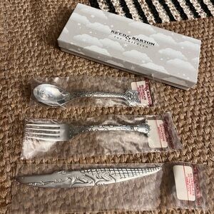 Vintage Reed & Barton Silver Children’s Safari Utensil set- new